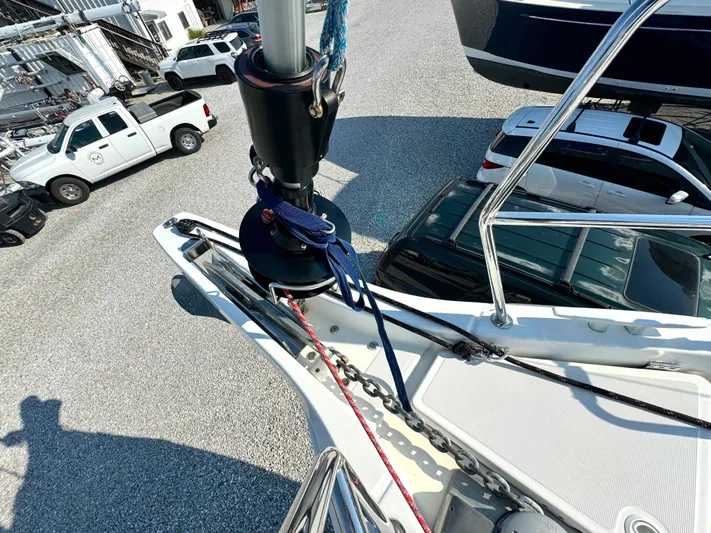 Leopolis Yacht Photos Pics Jeanneau Sun Odyssey 440, 2019, bow view in marina.