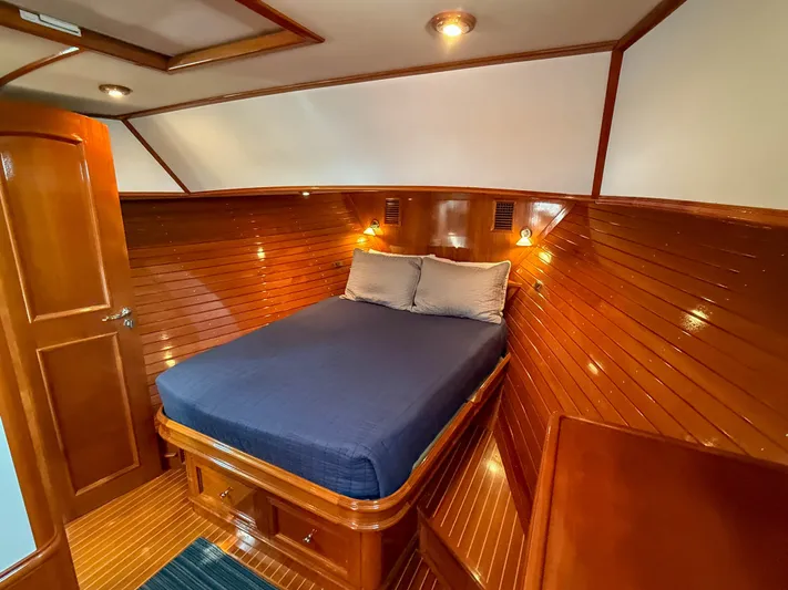 Bira Yacht Photos Pics Luxurious wooden cabin interior of 2006 Grand Banks 49 Eastbay SX yacht.