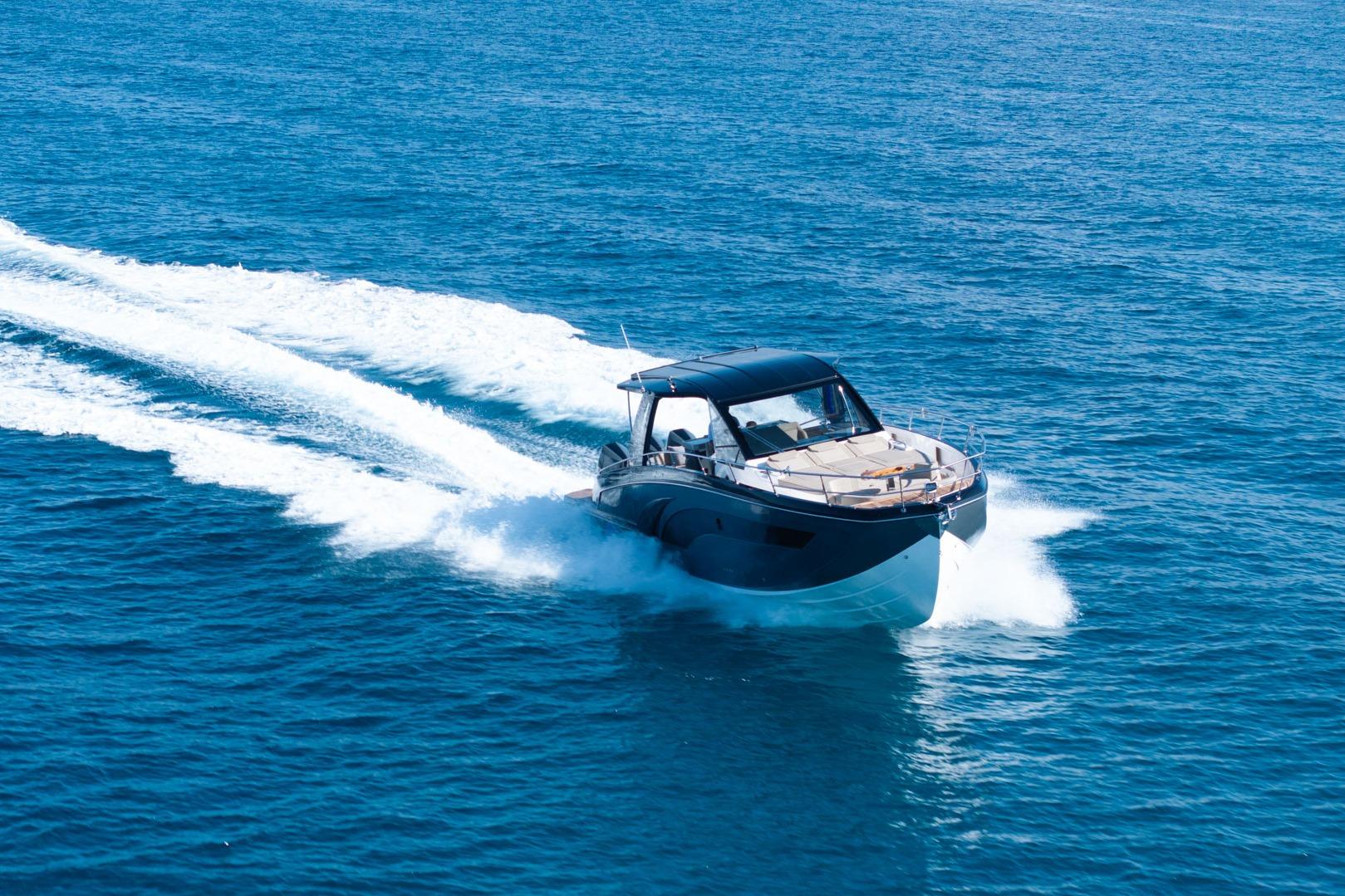 2026 Hanover 447 yacht cruising on open blue sea.