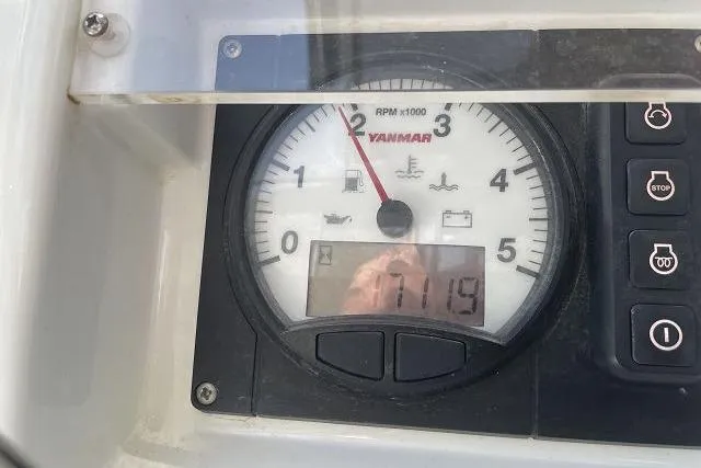 Seafox 1 Yacht Photos Pics Yanmar engine tachometer displaying 1719 hours on a 2015 Lagoon 400 S2 catamaran.