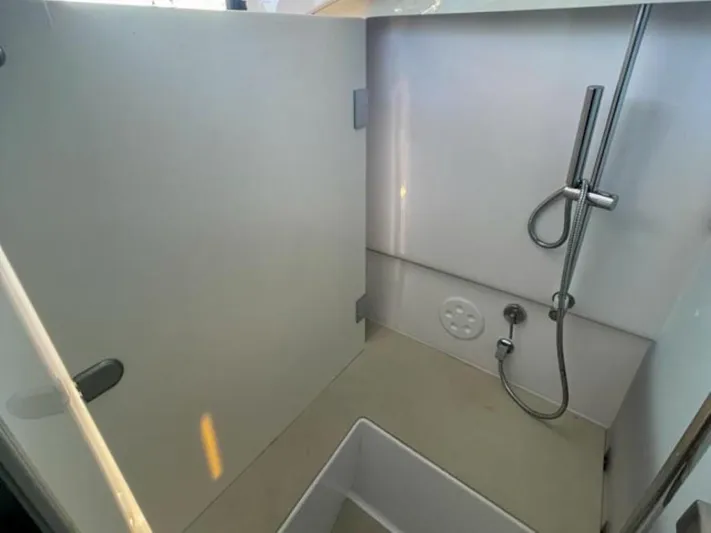  Yacht Photos Pics Shower area in 2021 Axopar 37 Sun Top BRABUS Trim boat.
