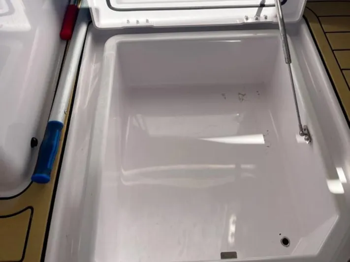  Yacht Photos Pics Storage compartment of 2021 Axopar 37 Sun Top BRABUS Trim boat.