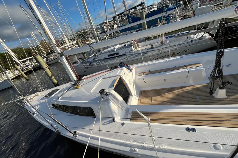 Z28 Yacht Photos Pics 2025 Zonda Yachts Z28 docked, showcasing sleek design and modern features.