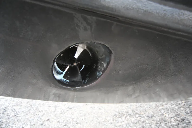 Mango Tango Yacht Photos Pics Close-up of a San Juan 41 boat's thruster, 2014 model.