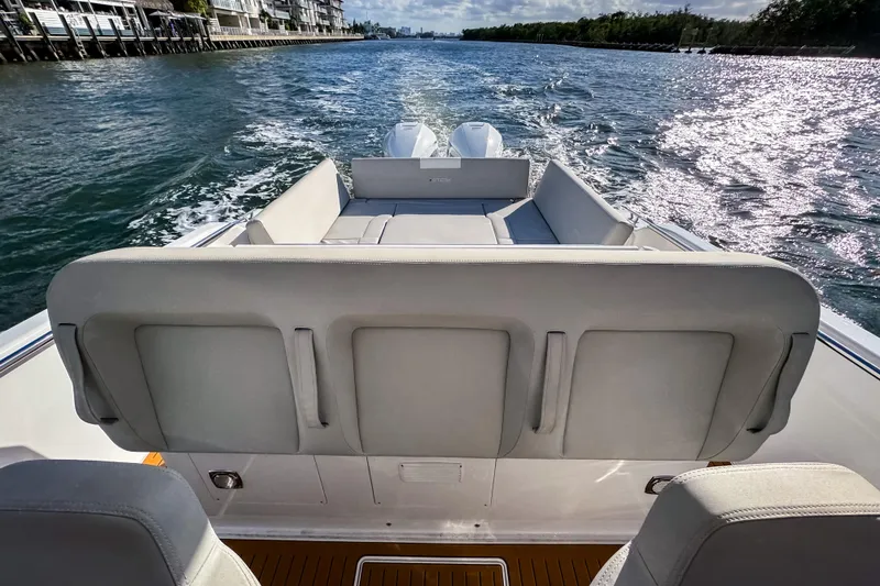  Yacht Photos Pics Luxury STERK 31 boat cruising on a sunny waterway, 2025 model.