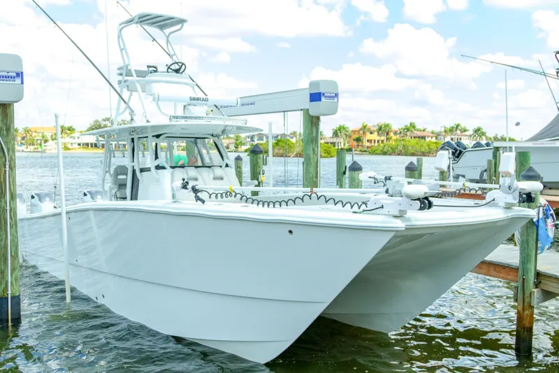  Yacht Photos Pics 2022 Freeman 37 VH boat docked at marina with clear skies.