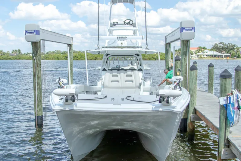  Yacht Photos Pics 2022 Freeman 37 VH boat docked at marina with clear skies.