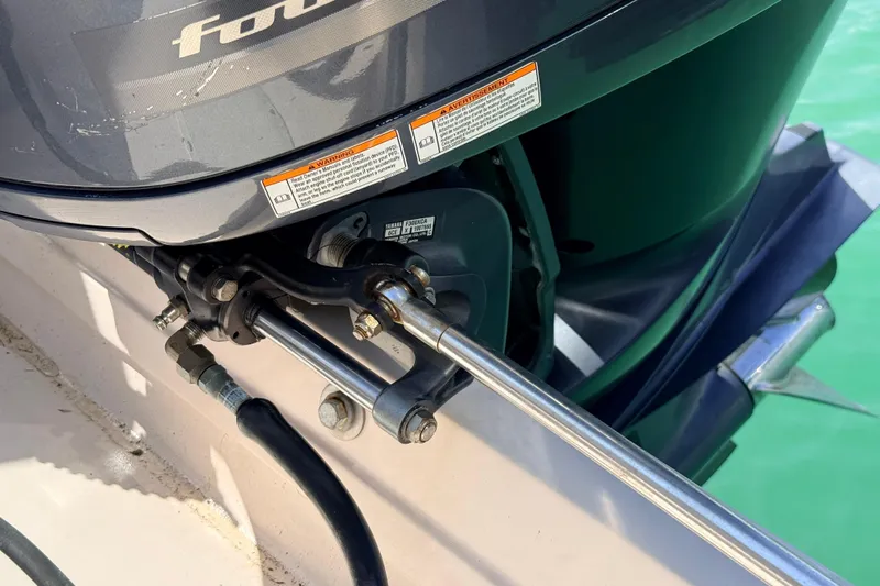  Yacht Photos Pics Close-up of 2013 Grady-White Canyon 306 boat engine components.