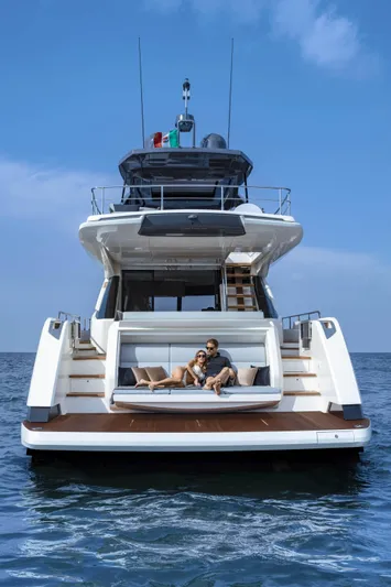  Yacht Photos Pics 2025 Ferretti Yachts 720 on water, featuring luxurious deck and modern design.