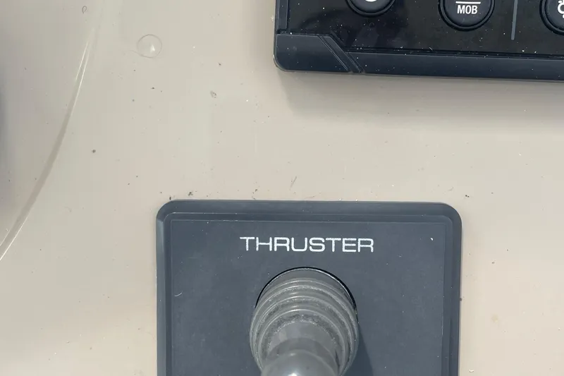 Maddie Janes Yacht Photos Pics Control panel of 2009 Sea Ray 40 Sundancer with thruster joystick.