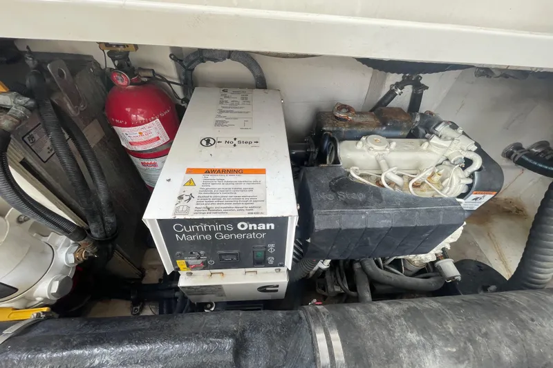 Maddie Janes Yacht Photos Pics Cummins Onan marine generator in 2009 Sea Ray 40 Sundancer engine room.