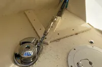 Anchor compartment of 2023 Invictus GT280 boat with chain and winch.