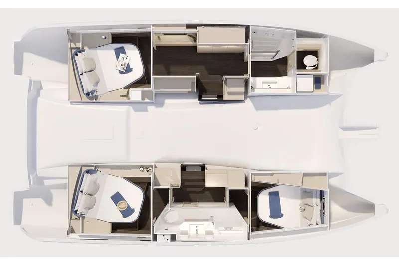 The Ilusion Yacht Photos Pics Manufacturer Provided Image: Layout of the 2025 Fountaine Pajot FP41 Catamaran.