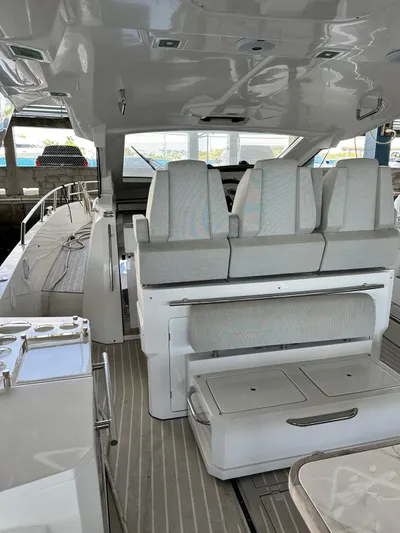  Yacht Photos Pics 2020 Azimut Verve 40 yacht interior with sleek seating and modern design.