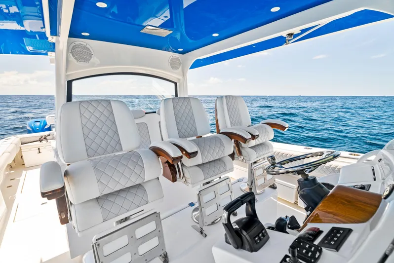 Strong III Yacht Photos Pics Luxury interior of 2022 HCB Suenos boat with ocean view.