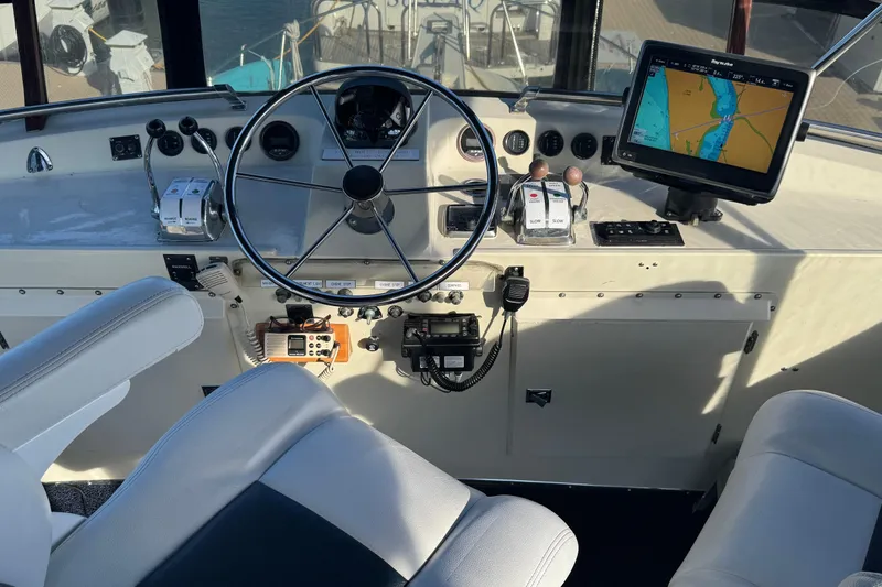 Lone Wolf Yacht Photos Pics Bridge helm with Raymarine chartplotter