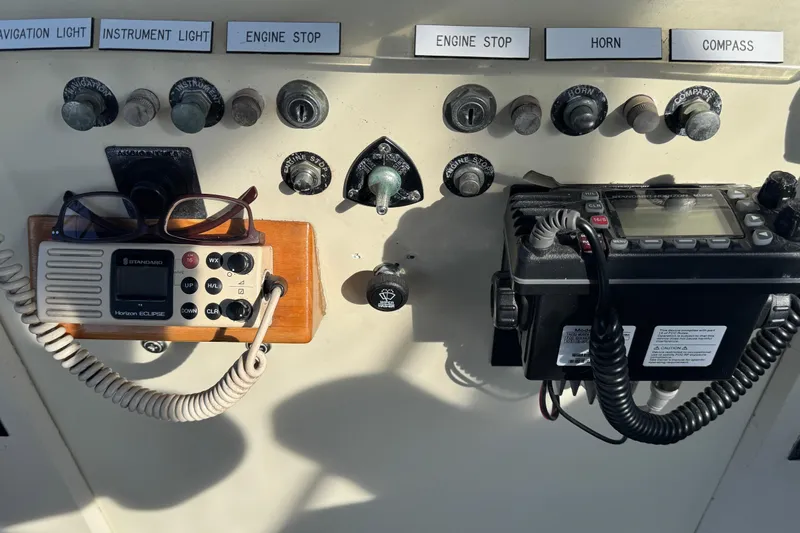 Lone Wolf Yacht Photos Pics Bridge helm with two VHF radios