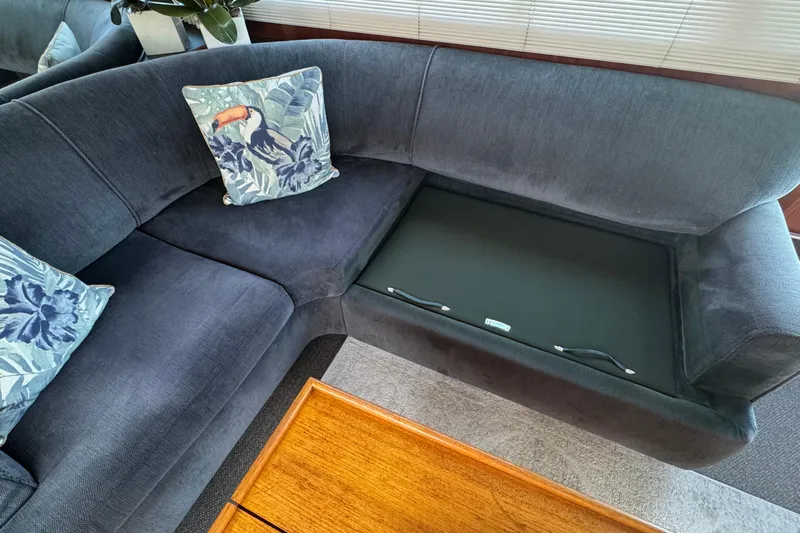 Lone Wolf Yacht Photos Pics Cushion removed for access to storage