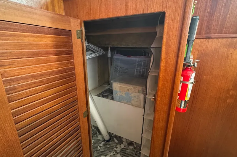 Lone Wolf Yacht Photos Pics Storage locker in Master Stateroom