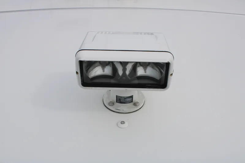 Irish Luck Yacht Photos Pics White spotlight on 2002 Mainship Pilot 34 boat deck.