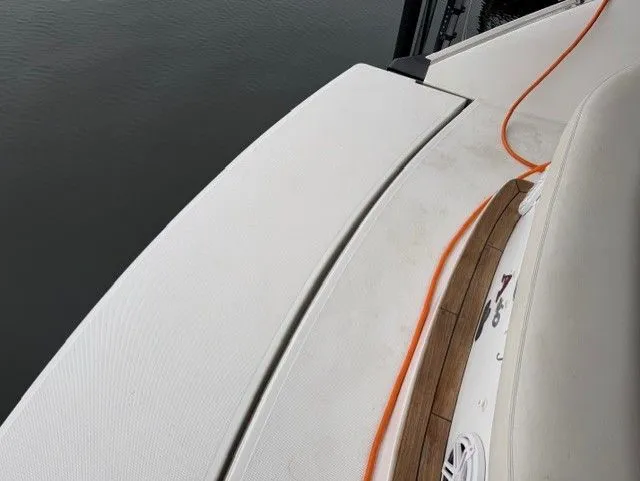  Yacht Photos Pics Cobalt A40 2016 boat with white deck and orange cable.