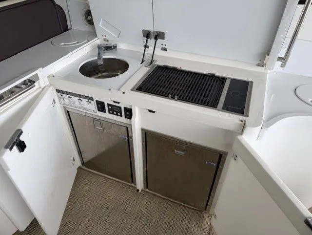  Yacht Photos Pics Galley kitchen on a 2016 Cobalt A40 boat.