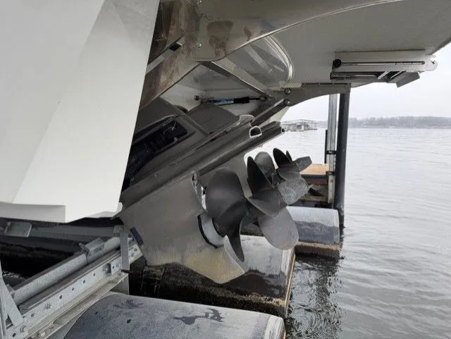  Yacht Photos Pics Cobalt A40 2016 boat propulsion system at dock.