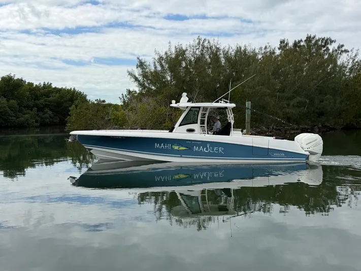  Yacht Photos Pics 2019 Boston Whaler 350 Outrage on calm water.