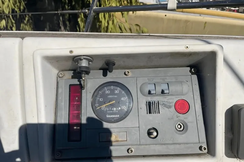  Yacht Photos Pics Control panel of a 2003 Cantiere del Pardo Grand Soleil 43 sailboat.