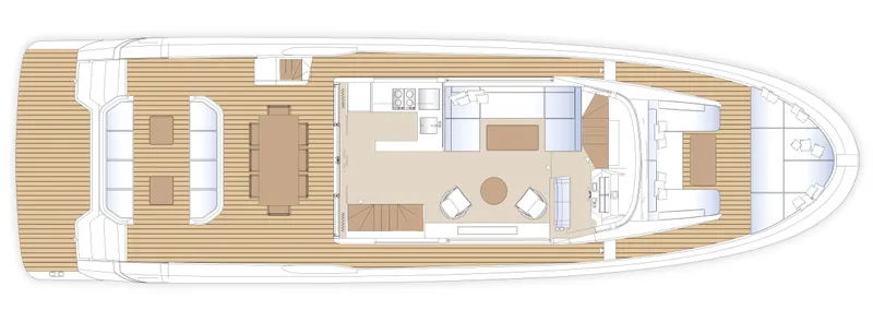  Yacht Photos Pics Top view layout of 2025 Solaris Power 70 Long Range yacht interior.