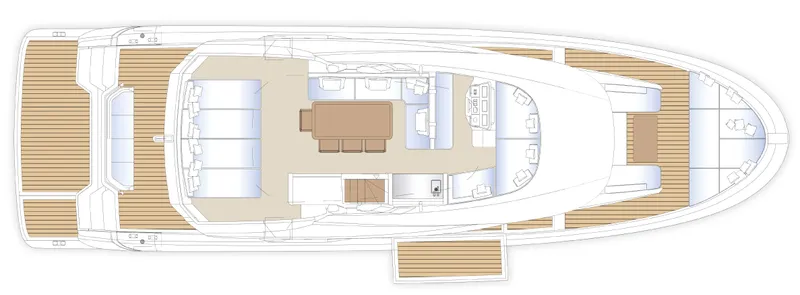  Yacht Photos Pics Top view layout of 2025 Solaris Power 70 Long Range yacht.