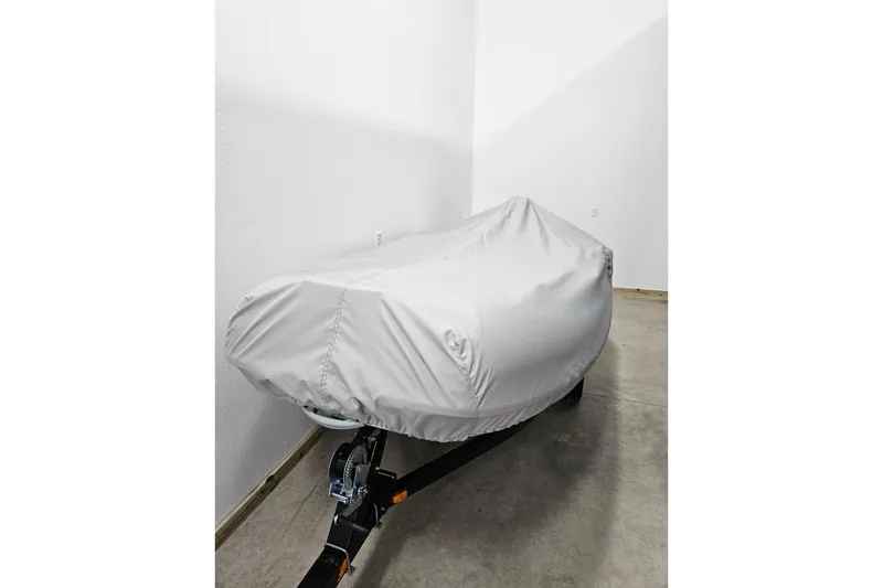 R Gang Yacht Photos Pics Covered 1997 Tiara Yachts 4000 Express on trailer in indoor storage.