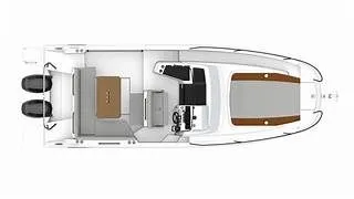 Yacht Photos Pics Top view of Beneteau Flyer 9 SUNdeck 2023 boat layout.