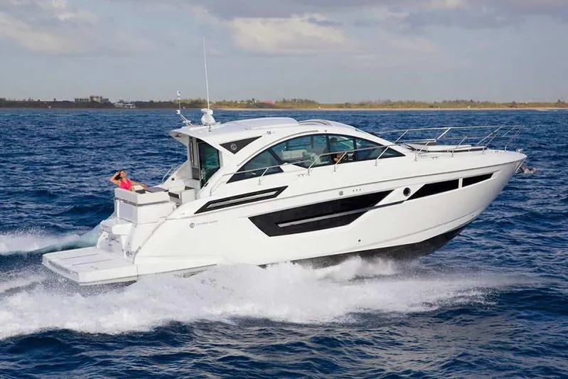 Imagine Yacht Photos Pics Manufacturer Provided Image: 2021 Cruisers Yachts 50 Cantius cruising on open water.