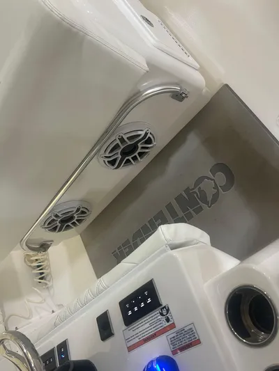  Yacht Photos Pics 2022 Contender 39 ST boat interior with speakers and control panel.