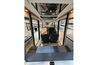 Interior view of 2022 Nimbus C8 boat, featuring modern design and spacious seating.