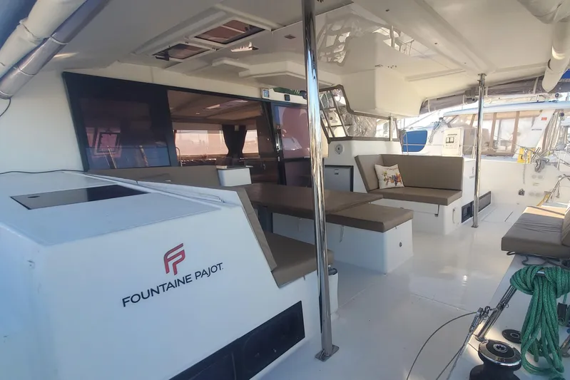  Yacht Photos Pics 2018 Fountaine Pajot Helia 44 Evolution catamaran with spacious seating and modern interior design.