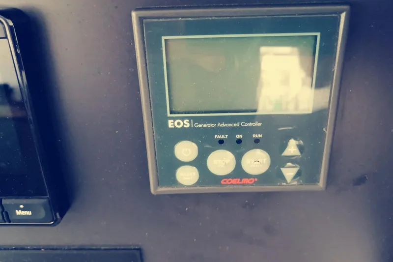  Yacht Photos Pics EOS generator advanced controller on 2021 Bali Catamarans 4.8 yacht dashboard.