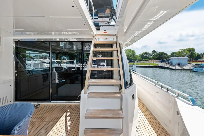 She Said Yes! Again Yacht Photos Pics Luxurious 2018 Ferretti Yachts 780 with elegant deck and modern interior design.