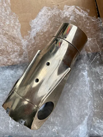 Between The Sheets Yacht Photos Pics Stainless steel boat part for Jeanneau 52.2, 2000 model, on bubble wrap.