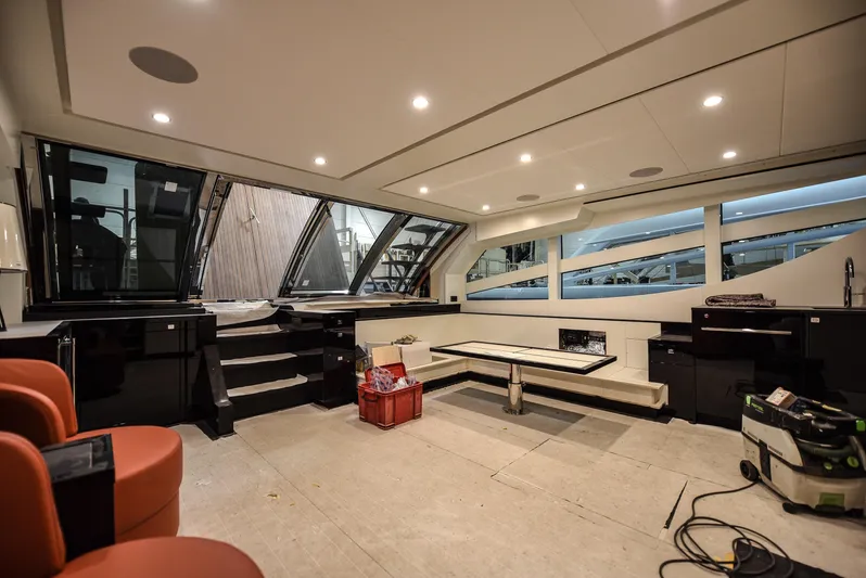  Yacht Photos Pics Interior of 2026 Van der Valk Beach Club 600 yacht under construction.