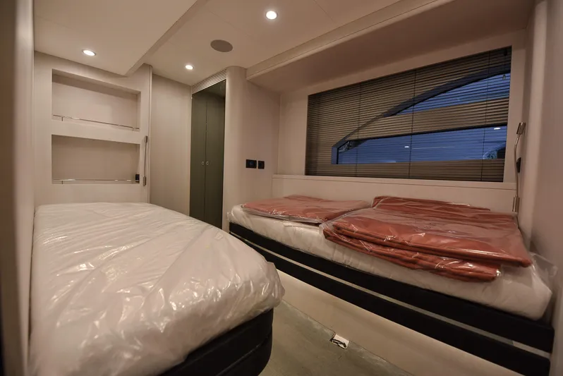  Yacht Photos Pics Modern bedroom interior of Van der Valk Beach Club 600 yacht, 2026 model.