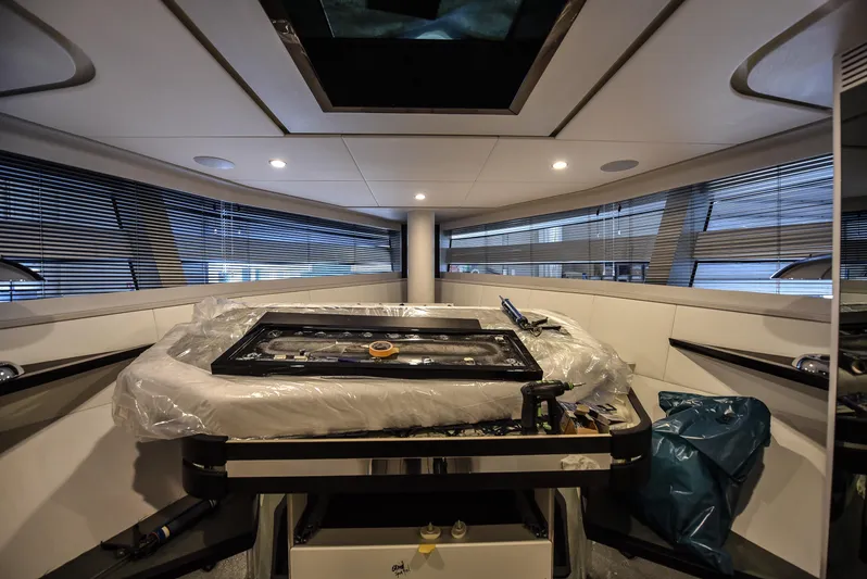  Yacht Photos Pics Interior of 2026 Van der Valk Beach Club 600 yacht under construction.