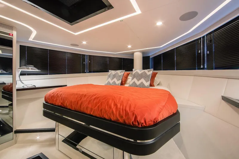  Yacht Photos Pics Luxurious bedroom interior of 2026 Van der Valk Beach Club 600 yacht.