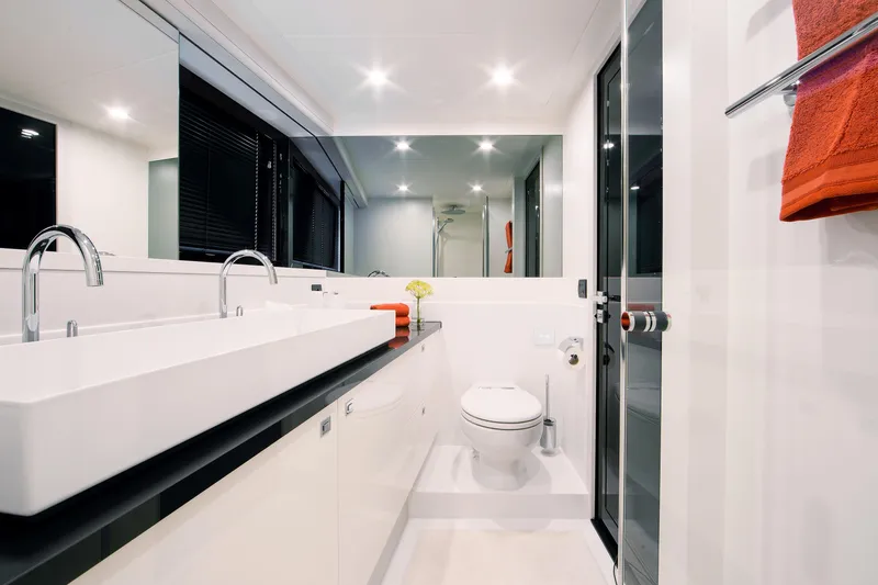  Yacht Photos Pics Modern bathroom in Van der Valk Beach Club 600 yacht, 2026 model.