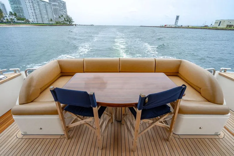  Yacht Photos Pics Luxury seating area on 2012 Princess 72 Motor Yacht, overlooking ocean view.