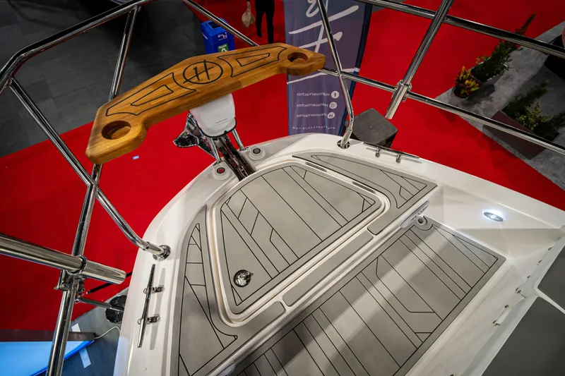  Yacht Photos Pics 2026 Hanover 347 boat deck with sleek design and modern features.