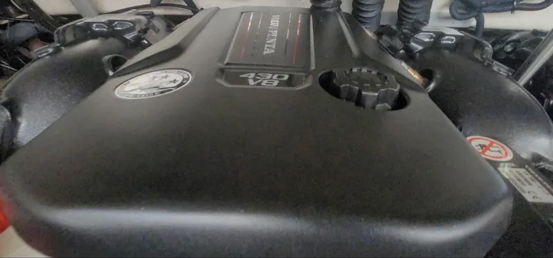  Yacht Photos Pics 2004 Formula 330 SS engine compartment with Volvo Penta 8.1GXi V8 engine.