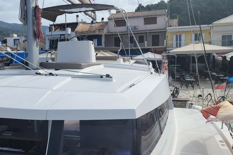  Yacht Photos Pics Bali 4.5 catamaran docked near waterfront cafes, 2016 model.