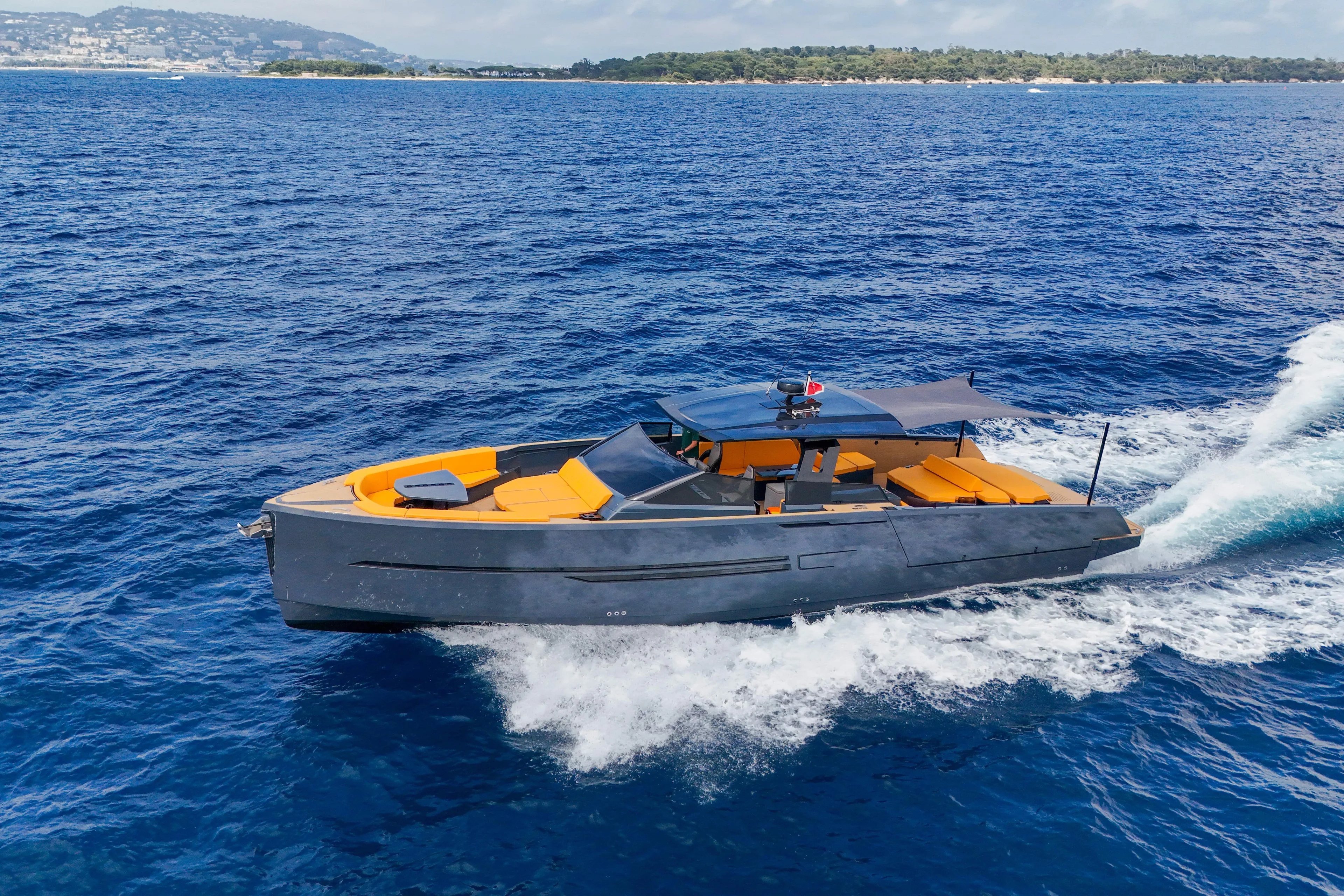 Gustavia I Yacht Photos Pics 2021 OKEAN 55 yacht cruising on blue ocean waters.